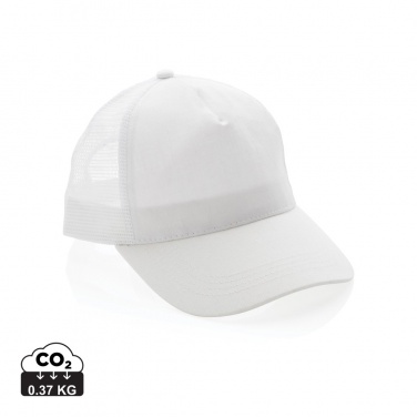 Logotrade corporate gift picture of: Impact AWARE™ Brushed rcotton 5 panel trucker cap 190gr