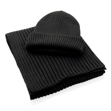 Logo trade promotional gifts image of: Impact AWARE™  Polylana® double knitted beanie
