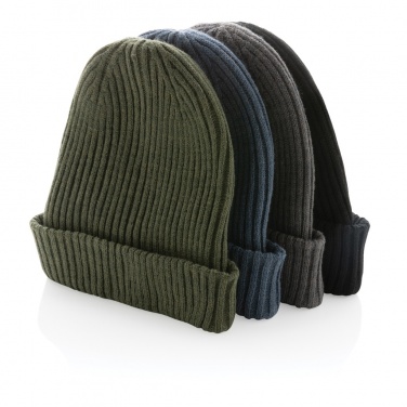 Logo trade promotional giveaways image of: Impact AWARE™  Polylana® double knitted beanie