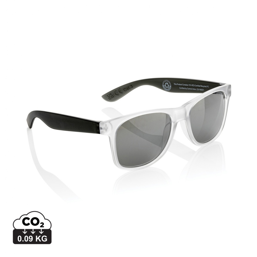Logo trade promotional giveaways image of: Gleam RCS recycled PC mirror lens sunglasses