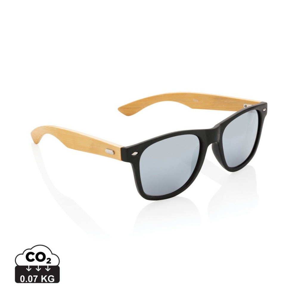 Logo trade promotional merchandise image of: Bamboo and RCS recycled plastic sunglasses