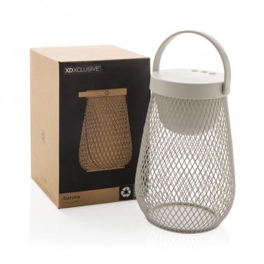 Logo trade promotional merchandise picture of: Aurora RCS recycled plastic USB re-chargeable table lamp