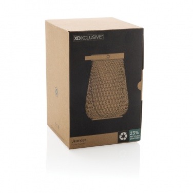 Logo trade business gift photo of: Aurora RCS recycled plastic USB re-chargeable table lamp