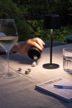 Logo trade business gift photo of: Zenic RCS recycled plastic USB re-chargable table lamp