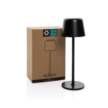Logo trade promotional merchandise image of: Zenic RCS recycled plastic USB re-chargable table lamp