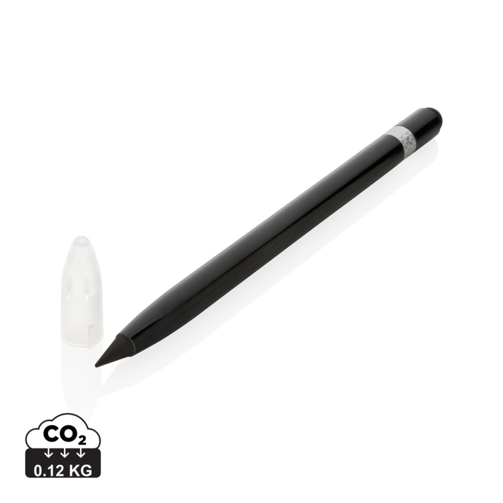 Logo trade business gifts image of: Aluminum inkless pen with eraser