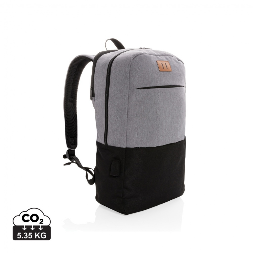 Logo trade corporate gifts image of: Modern 15.6" USB & RFID laptop backpack PVC free