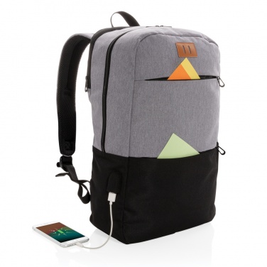 Logo trade promotional product photo of: Modern 15.6" USB & RFID laptop backpack PVC free