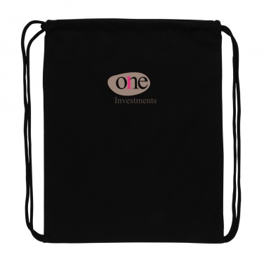 Logo trade corporate gifts image of: Impact AWARE™ recycled cotton drawstring backpack 145g