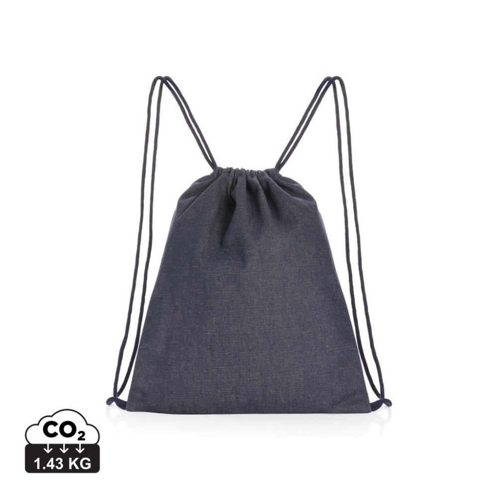 Logotrade promotional gift picture of: Impact AWARE™ recycled denim drawstring backpack