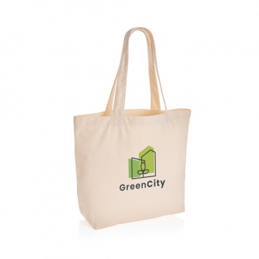 Logo trade promotional merchandise photo of: Impact Aware™ 240 gsm rcanvas shopper w/pocket undyed