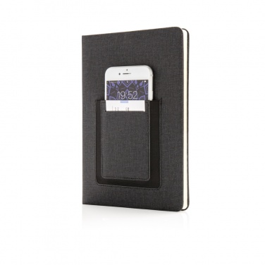Logotrade advertising products photo of: Deluxe A5 Notebook with phone pocket