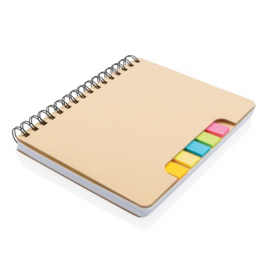 Logotrade advertising product picture of: A5 Kraft spiral notebook with sticky notes