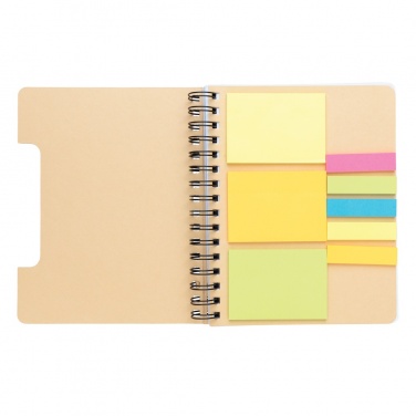 Logotrade advertising product picture of: A5 Kraft spiral notebook with sticky notes