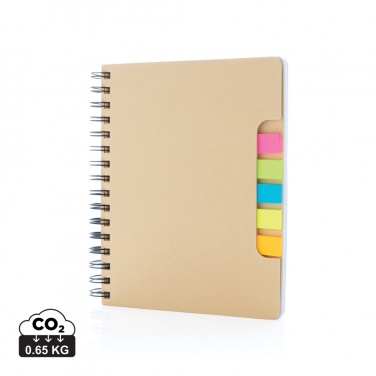 Logo trade corporate gifts picture of: A5 Kraft spiral notebook with sticky notes