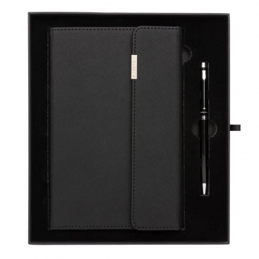 Logotrade promotional giveaway image of: Swiss Peak deluxe A5 notebook and pen set