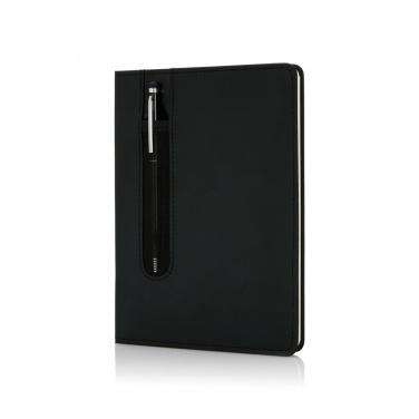 Logo trade corporate gifts image of: Standard hardcover PU A5 notebook with stylus pen