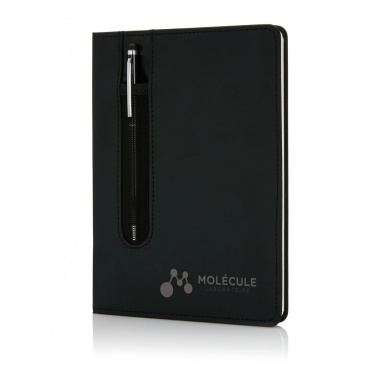 Logo trade corporate gifts image of: Standard hardcover PU A5 notebook with stylus pen