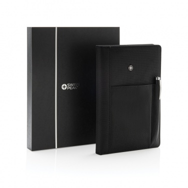 Logo trade promotional product photo of: Refillable notebook and pen set