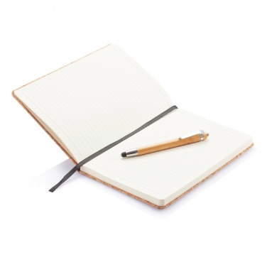 Logotrade promotional merchandise photo of: A5 notebook with bamboo pen including stylus