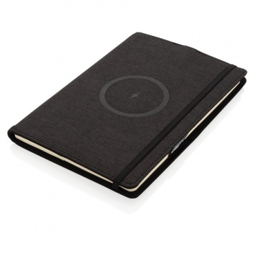 Logo trade promotional merchandise image of: Air 5W wireless charging refillable journal cover A5