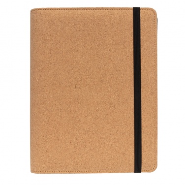 Logo trade promotional merchandise image of: Deluxe cork portfolio A5 with pen