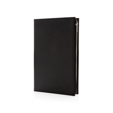 Logo trade promotional product photo of: Swiss Peak A5 PU notebook with zipper pocket