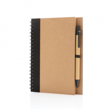 Logotrade promotional item image of: Kraft spiral notebook with pen