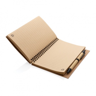 Logo trade advertising products picture of: Cork spiral notebook with pen