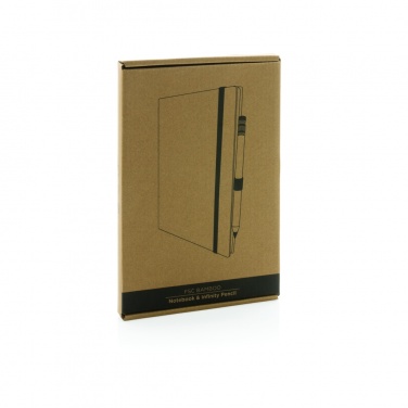 Logo trade promotional products picture of: Bamboo notebook and infinity pencil set