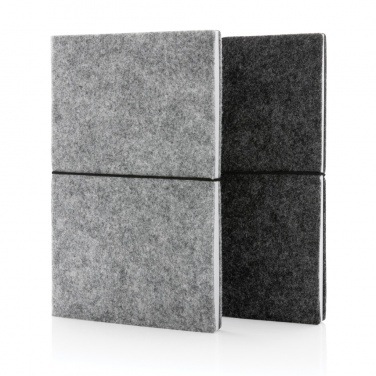Logotrade promotional gift image of: GRS certified recycled felt A5 softcover notebook