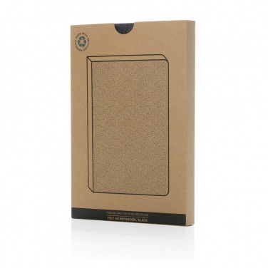 Logo trade promotional giveaways picture of: Phrase GRS certified recycled felt A5 notebook