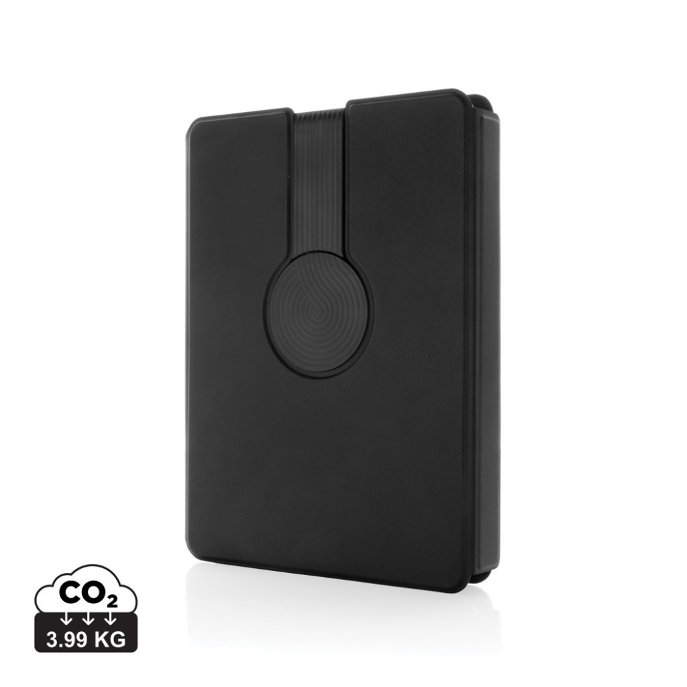 Logo trade promotional gifts picture of: Swiss Peak RCS rePU notebook with 2-in-1 wireless charger