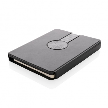 Logotrade promotional item picture of: Swiss Peak RCS rePU notebook with 2-in-1 wireless charger