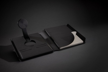 Logotrade business gift image of: Swiss Peak RCS rePU notebook with 2-in-1 wireless charger