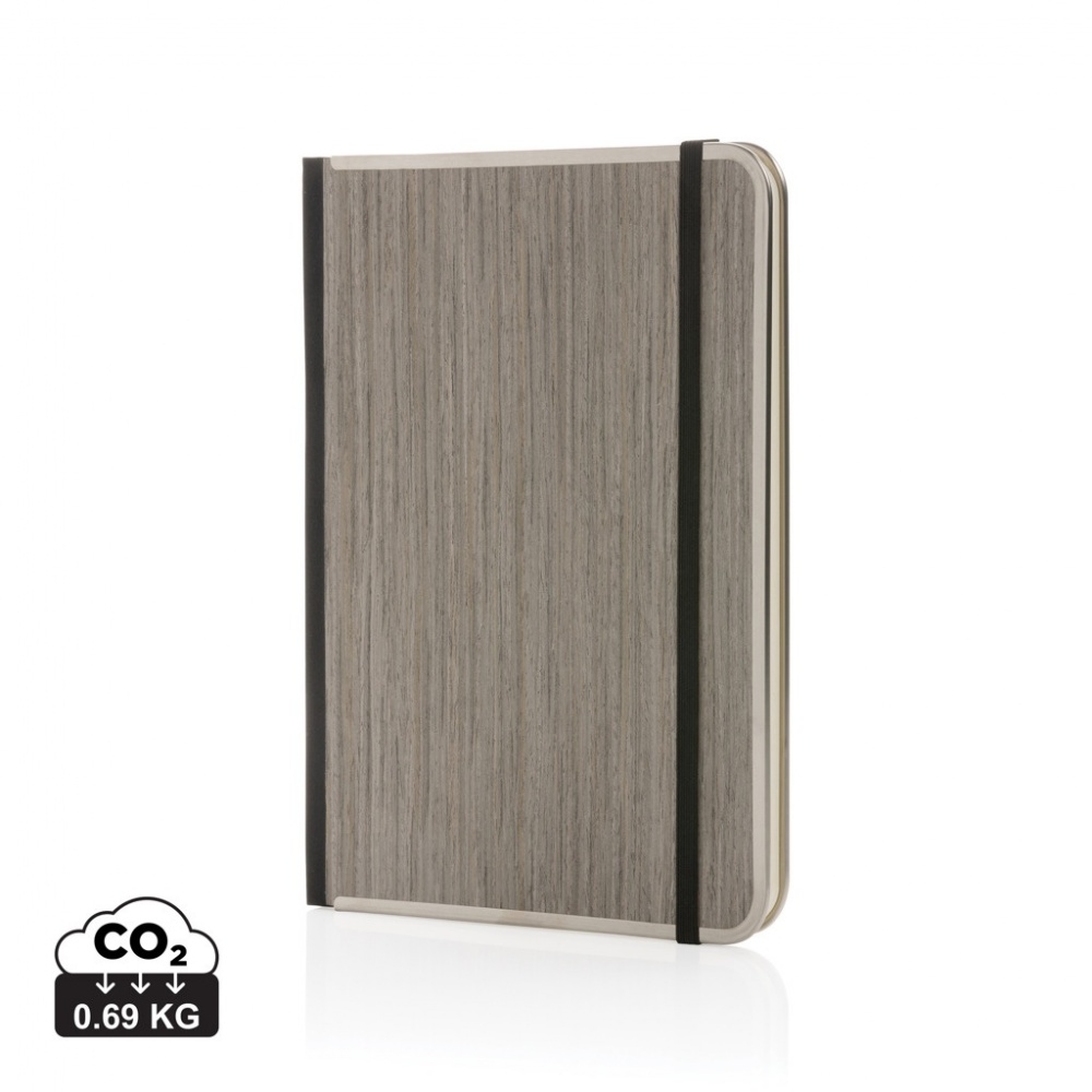 Logotrade promotional giveaway image of: Treeline A5 wooden cover deluxe notebook