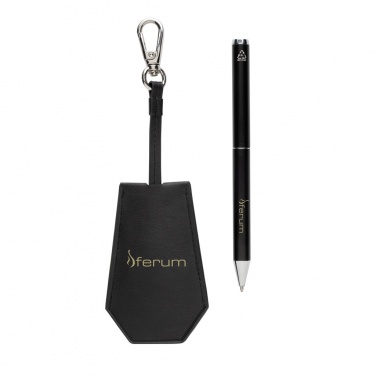 Logo trade promotional items picture of: SP Tula RCS certified recycled PU key holder and pen set