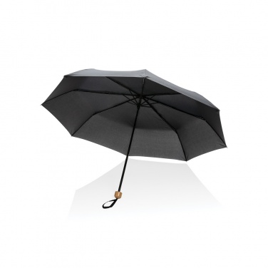 Logo trade advertising products image of: 20.5" Impact AWARE™ RPET 190T Pongee bamboo mini umbrella