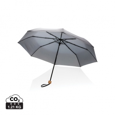Logo trade promotional merchandise picture of: 20.5" Impact AWARE™ RPET 190T Pongee bamboo mini umbrella