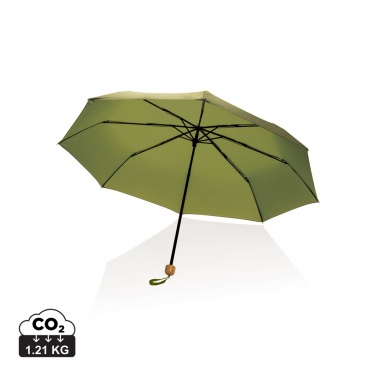 Logotrade promotional item picture of: 20.5" Impact AWARE™ RPET 190T Pongee bamboo mini umbrella