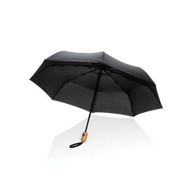Logotrade promotional gift picture of: 21" Impact AWARE™ RPET 190T bamboo auto open/close umbrella
