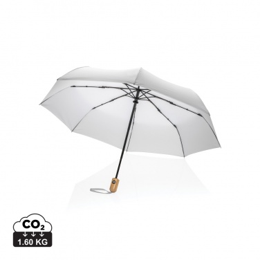 Logotrade promotional products photo of: 21" Impact AWARE™ RPET 190T bamboo auto open/close umbrella