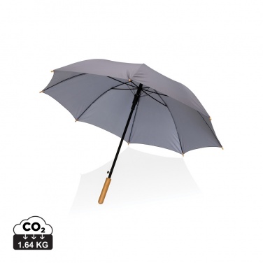 Logotrade advertising product image of: 23" Impact AWARE™ RPET 190T auto open bamboo umbrella