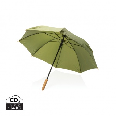 Logo trade promotional items picture of: 23" Impact AWARE™ RPET 190T auto open bamboo umbrella