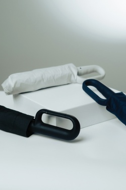 Logo trade business gifts image of: Yara 21" AWARE™ RPET solid colour umbrella with carabiner