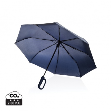 Logo trade promotional item photo of: Yara 21" AWARE™ RPET solid colour umbrella with carabiner