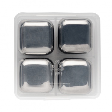 Logo trade business gift photo of: Re-usable stainless steel ice cubes 4pc