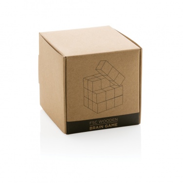Logo trade promotional product photo of: Wooden brain game in canvas pouch