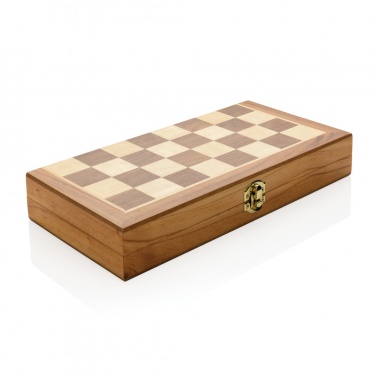 Logo trade business gift photo of: Luxury wooden foldable chess set