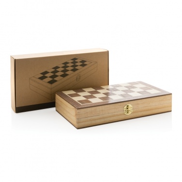 Logo trade corporate gift photo of: Luxury wooden foldable chess set